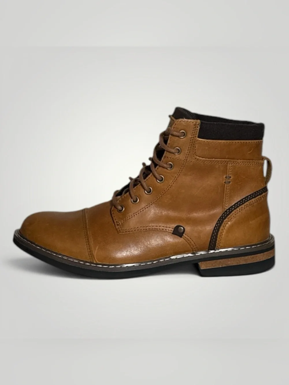 Territory Yukon Men’s Brown Leather Ankle Boots Size 11 Lace Up Comfort Boots